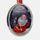 モダンクリスマスサンタクロース メタルオーナメント (右)