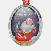 モダンクリスマスサンタクロース メタルオーナメント (左)