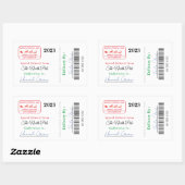 モダンクリスマスサンタスペシャルデリバリー北極 長方形シール (シート)