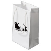 モダンクリスマスサンタレーとトナカイ スモールペーパーバッグ (裏面アングル)