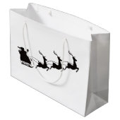 モダンクリスマスサンタレーとトナカイ ラージペーパーバッグ (裏面アングル)