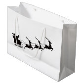 モダンクリスマスサンタレーとトナカイ ラージペーパーバッグ (正面アングル)