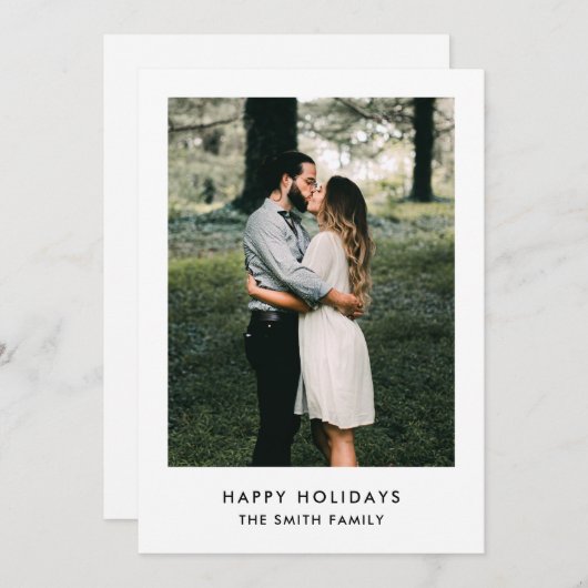 モダンクリスマスシンプルのミニマル家族の写真 シーズンカード (正面/裏面)