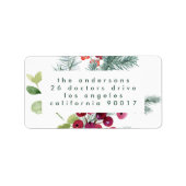 モダンクリスマスシンプル休日アドレス ラベル (正面)