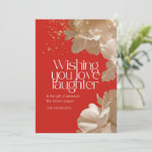 モダンクリスマスシーズンの金ゴールドフローラ輝き シーズンカード (スタンド正面)