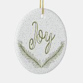 モダンクリスマスジョイカスタムファミリーフォトホリデー セラミックオーナメント (右)