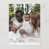 モダンクリスマススクリプトの完全な縦写真 シーズンポストカード (正面)