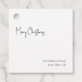 モダンクリスマススクリプトススクウェア家族ギフトラベル フェイバータグ (正面)