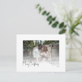 モダンクリスマススクリプトフェードフォトホリデーポストカ シーズンポストカード (スタンド正面)