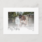 モダンクリスマススクリプトフェードフォトホリデーポストカ シーズンポストカード (正面)