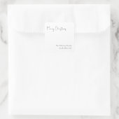 モダンクリスマススクリプト正方形ファミリーギフトステッカー スクエアシール (バッグ)