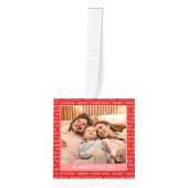 モダンクリスマススクリプト4家族の写真コラージュ キューブオーナメント (正面)