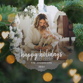 モダンクリスマススタイリッシュミニマリストの脚本家 オーナメントカード