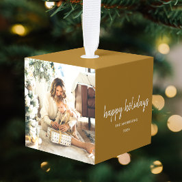 モダンクリスマススタイリッシュミニマリストの脚本家 キューブオーナメント