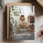 モダンクリスマススタイリッシュミニマリストの脚本家 シーズンポストカード