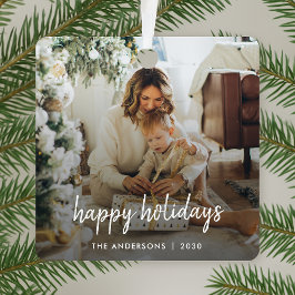 モダンクリスマススタイリッシュミニマリストの脚本家 メタルオーナメント