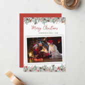 モダンクリスマススタイリッシュミニマル家族の写真カード ノートカード (正面/裏面インサイチュ)