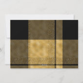 モダンクリスマススタイリッシュ金ゴールドプレイド写真コラージュ シーズンカード (裏面)