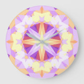 モダンクリスマススターフェスティバル紫金ゴールド黄 ラージ壁時計 (正面)