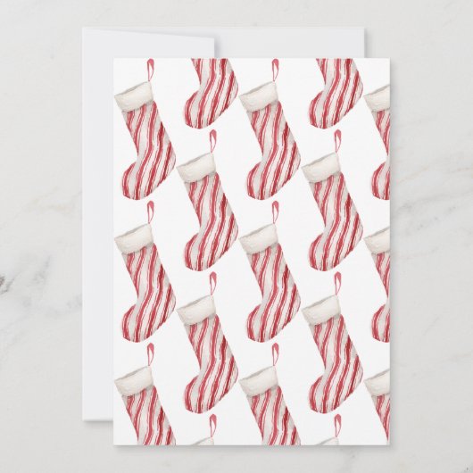 モダンクリスマスストッキングクリスマスパーティーお祝い 招待状 (裏面)