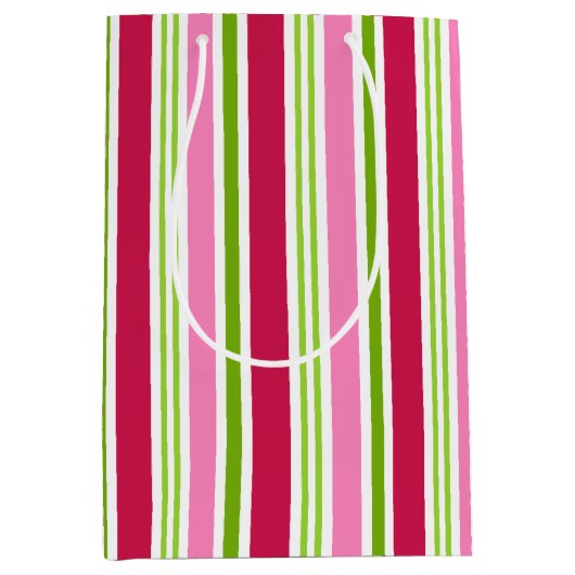 モダンクリスマスストライプ抱き枕 ミディアムペーパーバッグ (正面)