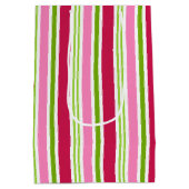 モダンクリスマスストライプ抱き枕 ミディアムペーパーバッグ (裏面)