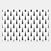 モダンクリスマススノーフレークスツリーズフェスティバルホリデー ラッピングペーパーシート (正面3)