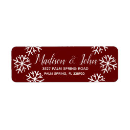 モダンクリスマススノーフレーク散布アドレス ラベル