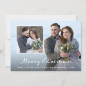 モダンクリスマススノーフレーク赤2写真 シーズンカード (正面)