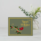 モダンクリスマスタイポグラフィなし 箔シーズンポストカード (立ち正面)