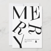 モダンクリスマスタイポグラフィパーソナライズされたカード (正面)