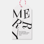 モダンクリスマスタイポグラフィパーソナライズされたギフトラベル ギフトタグ (正面)