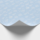 モダンクリスマスツスタイリッシュリー青 ラッピングペーパー (角)