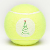モダンクリスマスツリーとレッドスターホリデーテニス テニスボール (裏面)