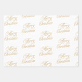 モダンクリスマスツリーと可愛い弓パターン ラッピングペーパーシート (正面2)