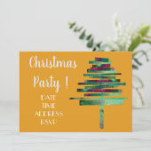 モダンクリスマスツリーのクリスマスパーティー 招待状 (スタンド正面)