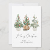 モダンクリスマスツリーのグリーティングカード シーズンカード (正面)