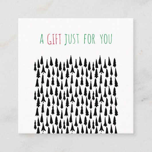 モダンクリスマスツリーのホリデーギフト証明書 割引カード (正面)