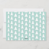 モダンクリスマスツリーのミントグリーンとカスタム写真付き シーズンカード (裏面)