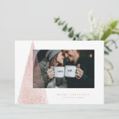 モダンクリスマスツリーの休日の写真カード シーズンカード (スタンド正面)