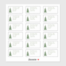 モダンクリスマスツリーの個人名と住所 シール