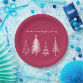 モダンクリスマスツリーの星 – 赤、白、金ゴールド、 ペーパープレート (パーティー)