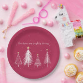 モダンクリスマスツリーの星 – 赤、白、金ゴールド、 ペーパープレート (パーティー)