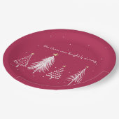 モダンクリスマスツリーの星 – 赤、白、金ゴールド、 ペーパープレート (アングル)