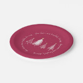 モダンクリスマスツリーの星 – 赤、白、金ゴールド、 ペーパープレート (アングル)