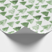 モダンクリスマスツリーの水の色パイングリーンビア ラッピングペーパー (角)