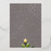 モダンクリスマスツリーの水彩弓イラストレーション 箔シーズンカード (裏面)