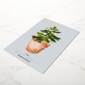 モダンクリスマスツリーの水彩弓イラストレーション 箔シーズンカード (回転した状態)