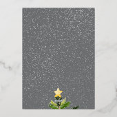 モダンクリスマスツリーの水彩弓イラストレーション 箔シーズンカード (裏面)