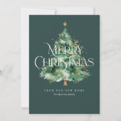 モダンクリスマスツリーの移動告知カード シーズンカード (正面)